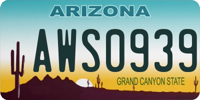 AZ license plate AWS0939