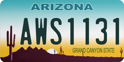 AZ license plate AWS1131