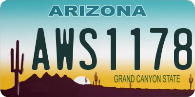AZ license plate AWS1178