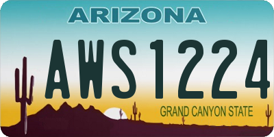 AZ license plate AWS1224