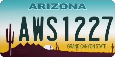 AZ license plate AWS1227
