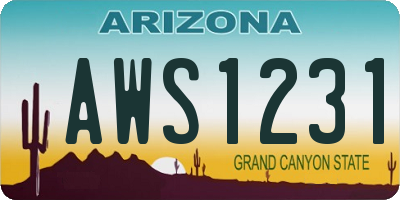 AZ license plate AWS1231