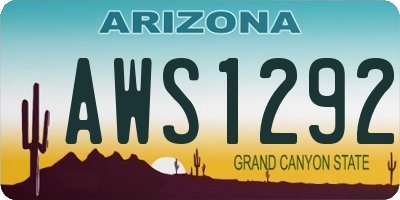 AZ license plate AWS1292