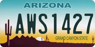 AZ license plate AWS1427