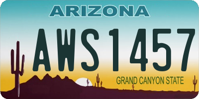 AZ license plate AWS1457