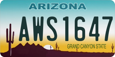 AZ license plate AWS1647