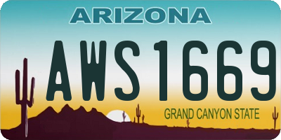 AZ license plate AWS1669