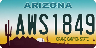 AZ license plate AWS1849