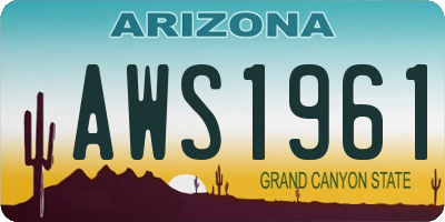 AZ license plate AWS1961