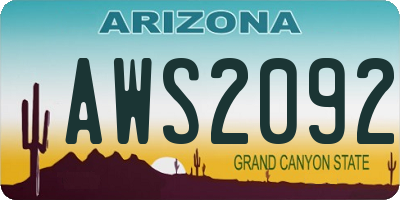 AZ license plate AWS2092