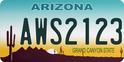 AZ license plate AWS2123