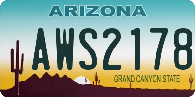 AZ license plate AWS2178