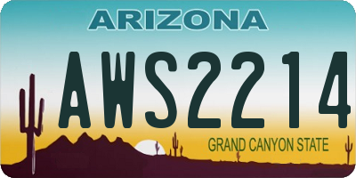 AZ license plate AWS2214