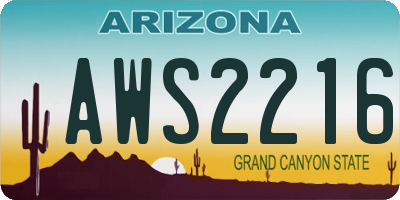 AZ license plate AWS2216