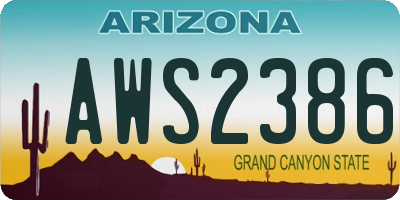 AZ license plate AWS2386