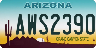 AZ license plate AWS2390