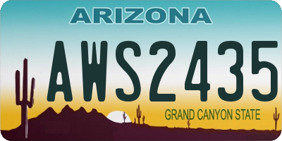 AZ license plate AWS2435