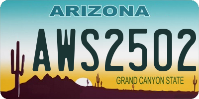 AZ license plate AWS2502