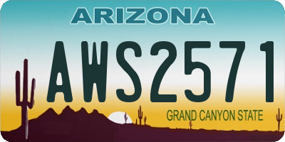 AZ license plate AWS2571