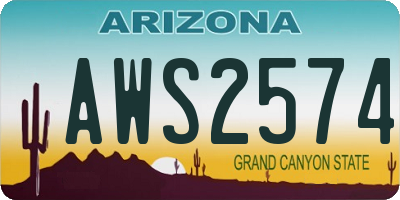 AZ license plate AWS2574