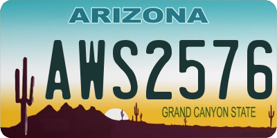 AZ license plate AWS2576