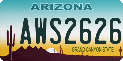 AZ license plate AWS2626
