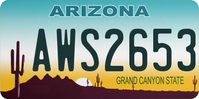 AZ license plate AWS2653