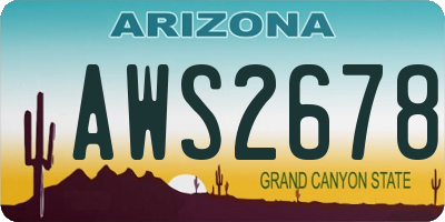 AZ license plate AWS2678