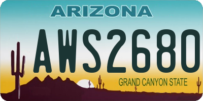 AZ license plate AWS2680