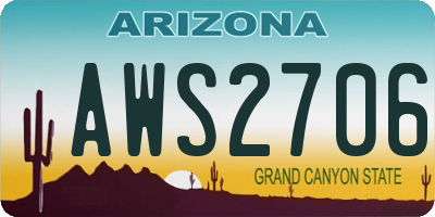 AZ license plate AWS2706
