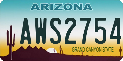 AZ license plate AWS2754