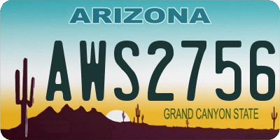 AZ license plate AWS2756