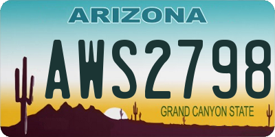 AZ license plate AWS2798