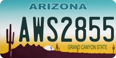 AZ license plate AWS2855