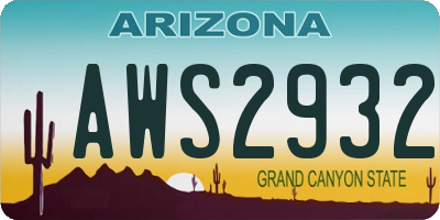 AZ license plate AWS2932