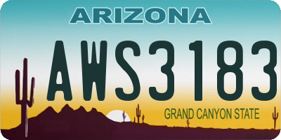AZ license plate AWS3183