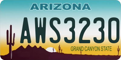 AZ license plate AWS3230