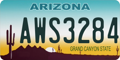 AZ license plate AWS3284