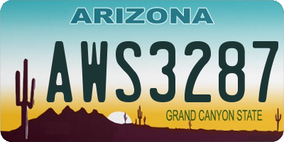 AZ license plate AWS3287