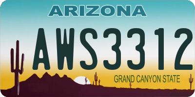 AZ license plate AWS3312