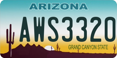 AZ license plate AWS3320