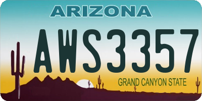 AZ license plate AWS3357