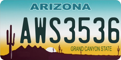 AZ license plate AWS3536
