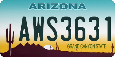 AZ license plate AWS3631