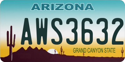 AZ license plate AWS3632