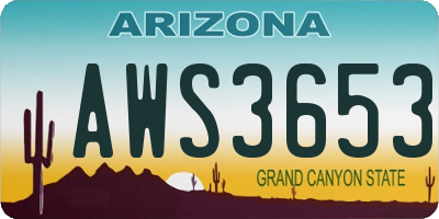 AZ license plate AWS3653