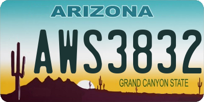 AZ license plate AWS3832