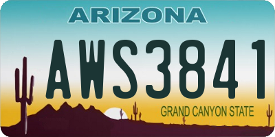 AZ license plate AWS3841