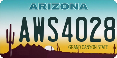 AZ license plate AWS4028