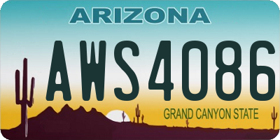 AZ license plate AWS4086